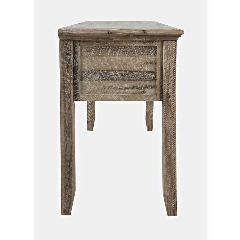 Jofran Rustic Shores Coastal Style Distressed Acacia USB Charging Desk