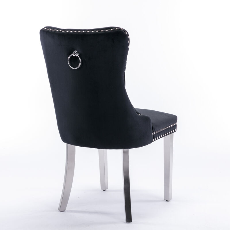 Nikki Collection Modern, High-End Tufted Solid Wood Contemporary Velvet Upholstered Dining