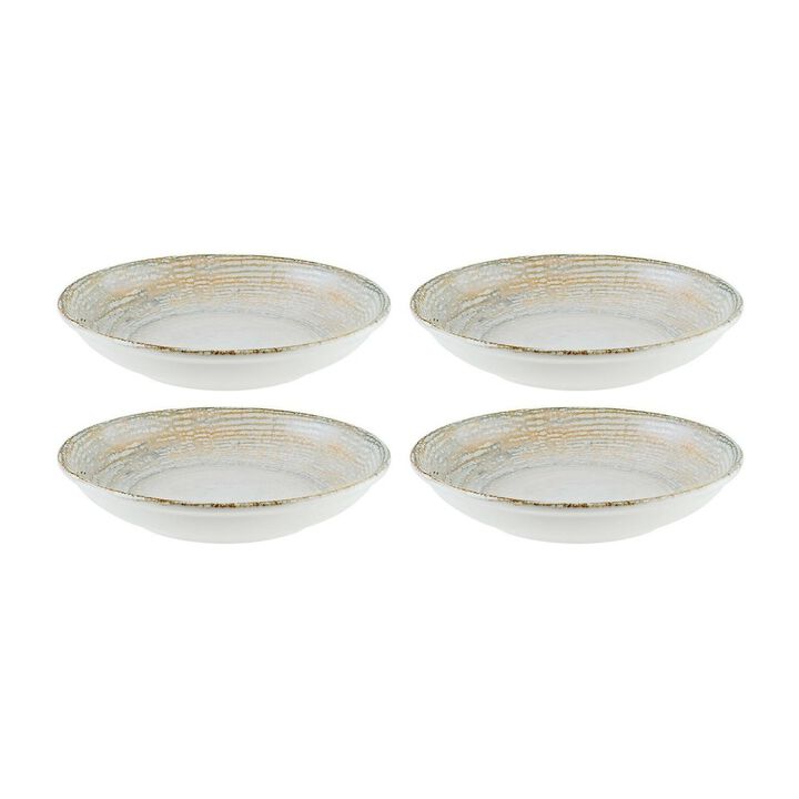 Patera dia.8" h:1.5" 17 oz. Round Decorated Porcelain Bowl (Set of 4)
