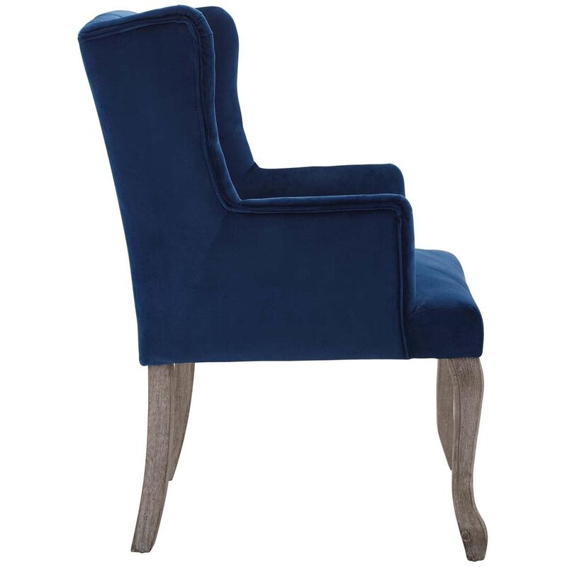 Modway Realm Armchair Performance Velvet Set of 2, 25.5 x 57 x 39.5, Navy