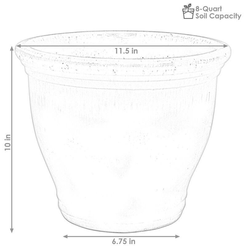 Sunnydaze Studio Glaze Ceramic Planter - Set of 2