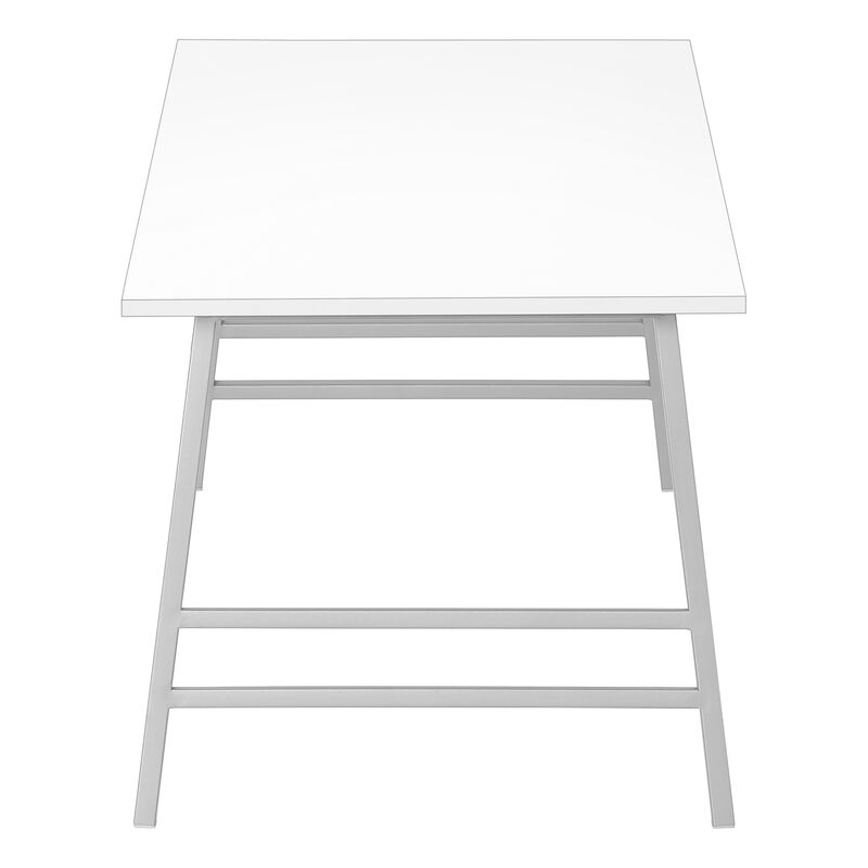 Monarch Specialties I 3790 Coffee Table, Accent, Cocktail, Rectangular, Living Room, 40"L, Metal, Laminate, White, Grey, Contemporary, Modern