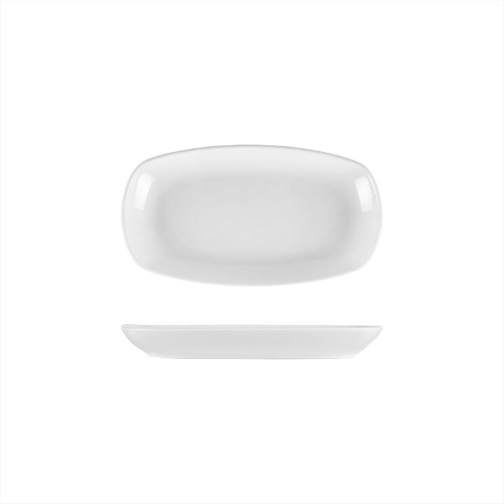 Porcelain Delta-Coupe 9.25" x 6.25" x h:1" Oval White Porcelain Platter (Set of 2)
