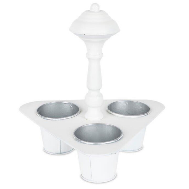 Metal Triple Pot Holder With Tin Planters