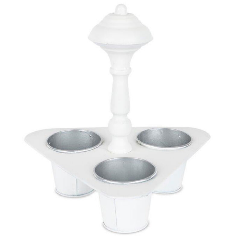 Metal Triple Pot Holder With Tin Planters