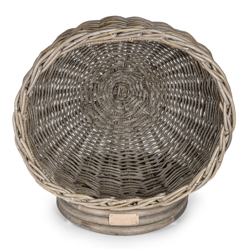 Socket Dome Bohemian Handwoven Rattan Cat Bed with Machine-Washable Cushion