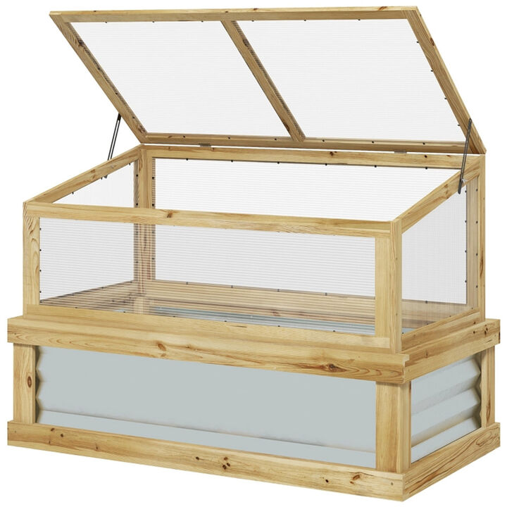 Portable Mini Greenhouse with Raised Garden Bed for Plants and Flowers