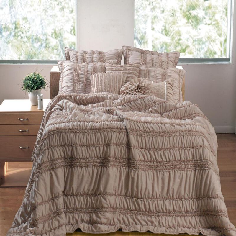 Greenland Home Fashion Tiana Sham - Standard 20x26", Taupe