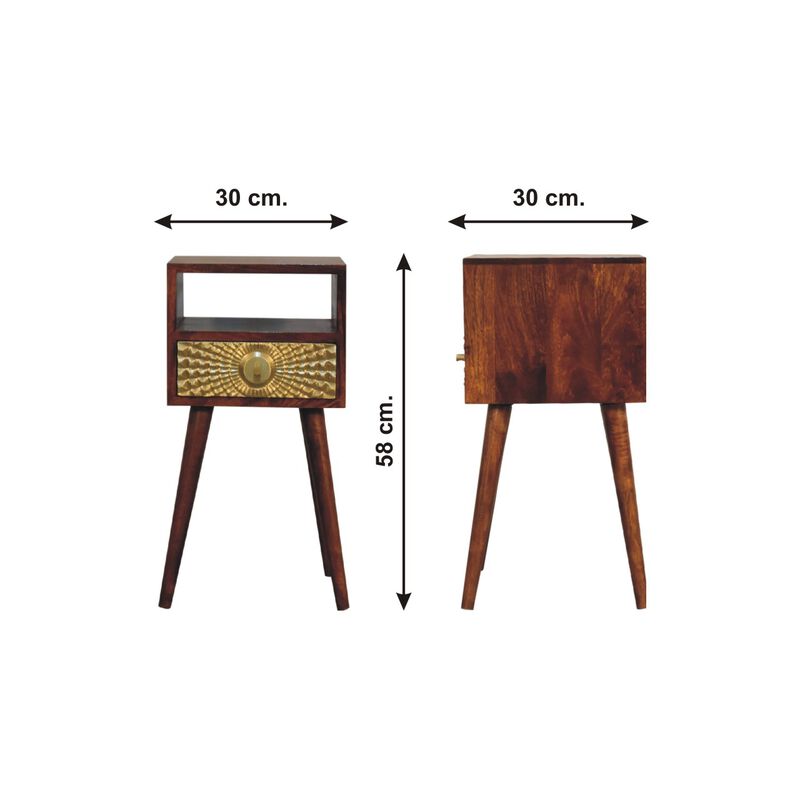 Eden Mini Solid Wood 1 Drawers  NightStand