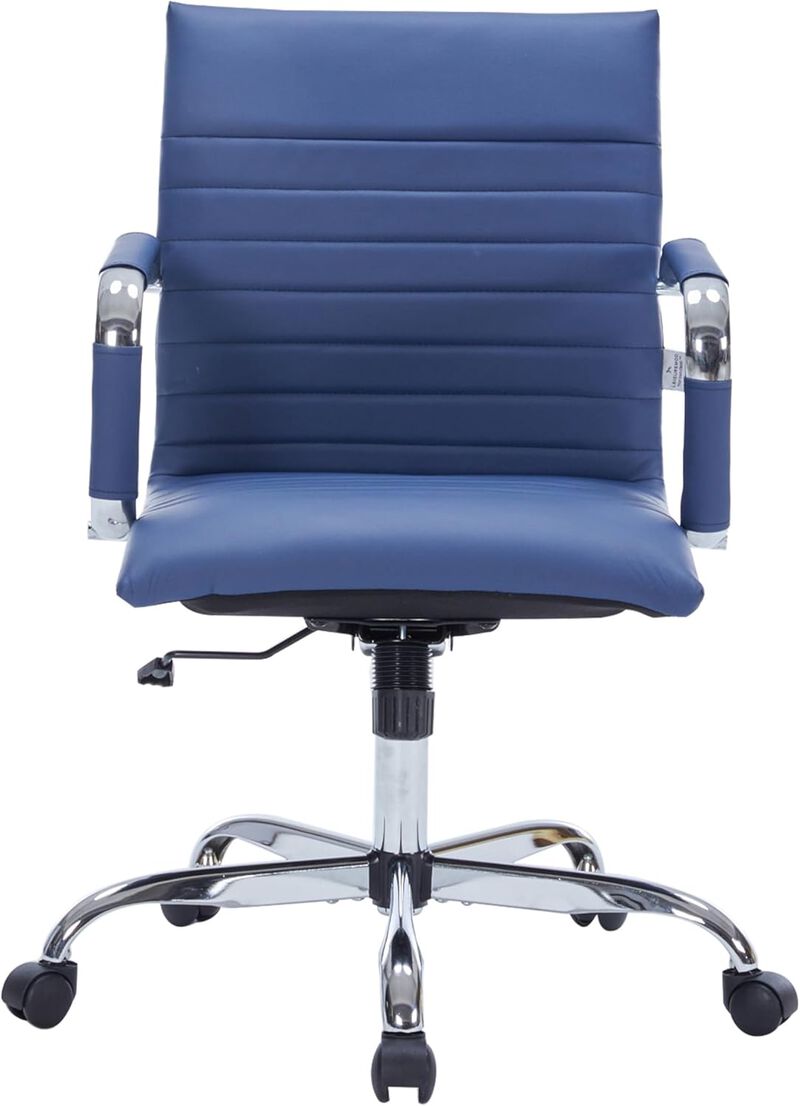 LeisureMod Harris Modern Adjustable Swivel Leather Task Office Chair with Tilt and Ergonomic Design