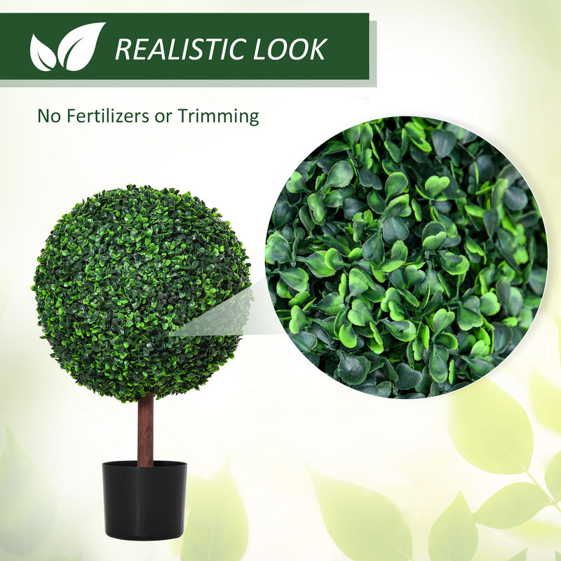 Indoor/Outdoor 23.5 Inch Faux Boxwood Greenery w/ High-Quality Color & Pot