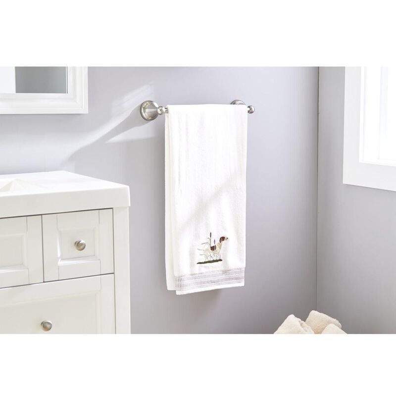 Saturday Knight Ltd Adirondack Dogs Outdoor Life Woven End Hem Bath Towel - 27x50", White