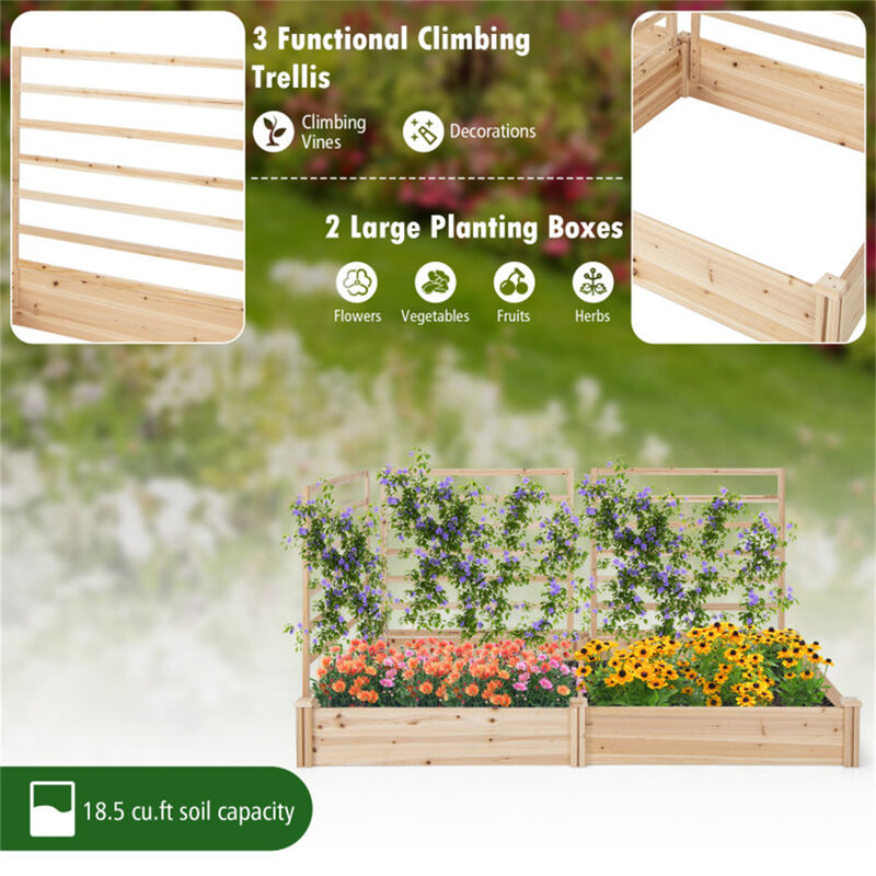 Outdoor Raised Garden Bed Planter Box for Vegetables and Flowers