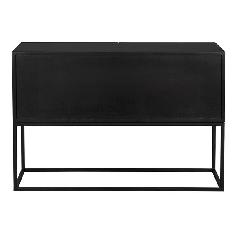 Small Zurich Console, Ebony Walnut with Steel