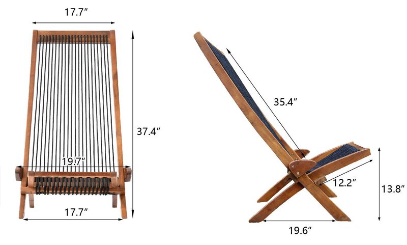 Easy Folding Roping Wood Chair For Indoor And Outdoor
