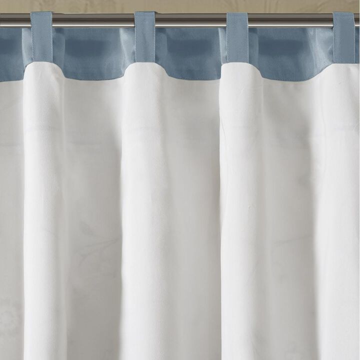 Belen Kox Serene Navy Embroidered Window Valance, Belen Kox