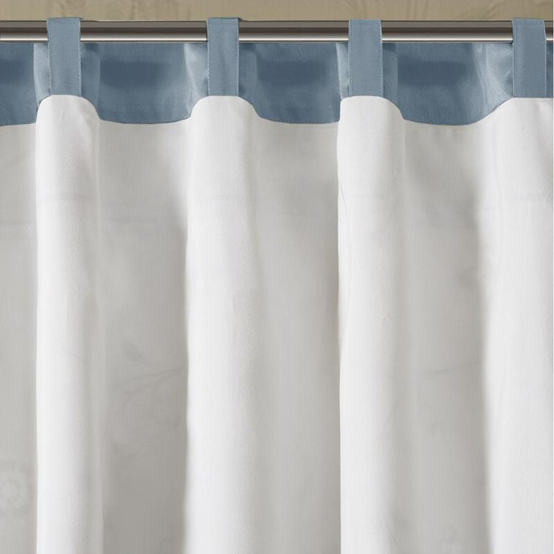 Belen Kox Serene Navy Embroidered Window Valance, Belen Kox