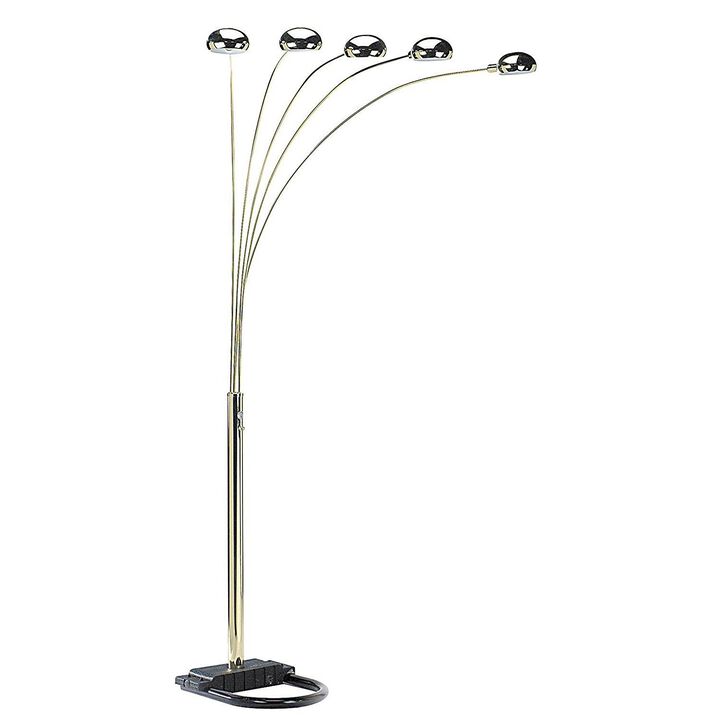 ORE InternationalORE 6962G International 5-Arm Arch Floor Lamp, Polished Brass, 84" x 45" x 45"