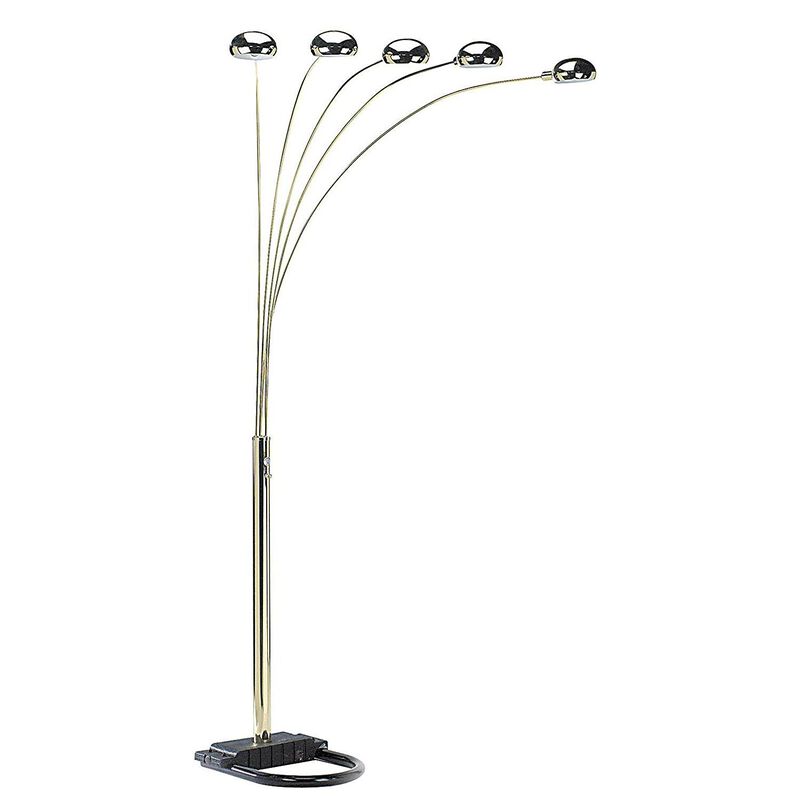 ORE InternationalORE 6962G International 5-Arm Arch Floor Lamp, Polished Brass, 84" x 45" x 45"