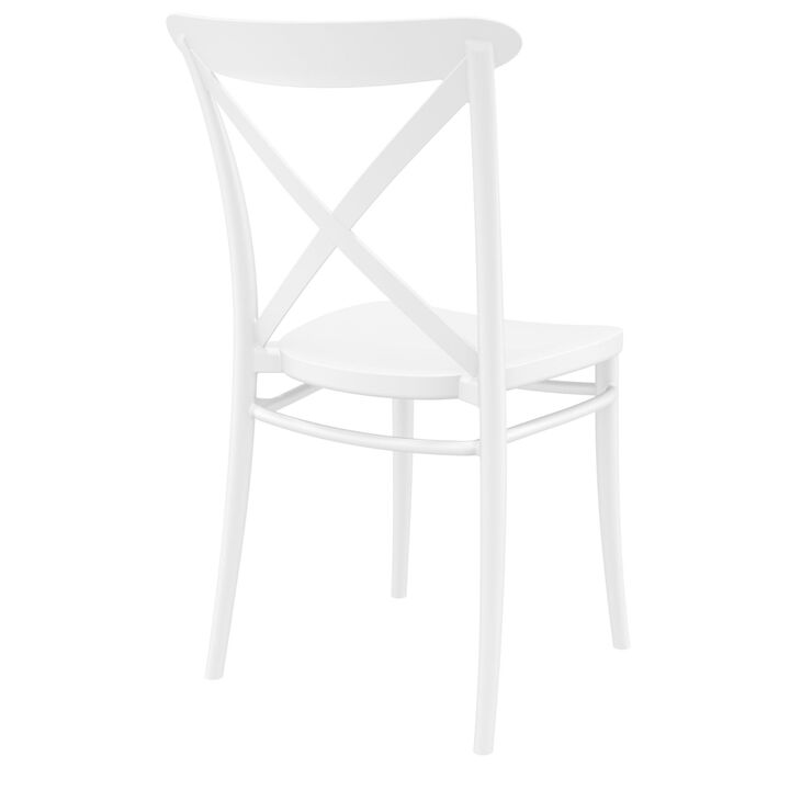 34.25" Black Patio Cross Armless Dining Chair