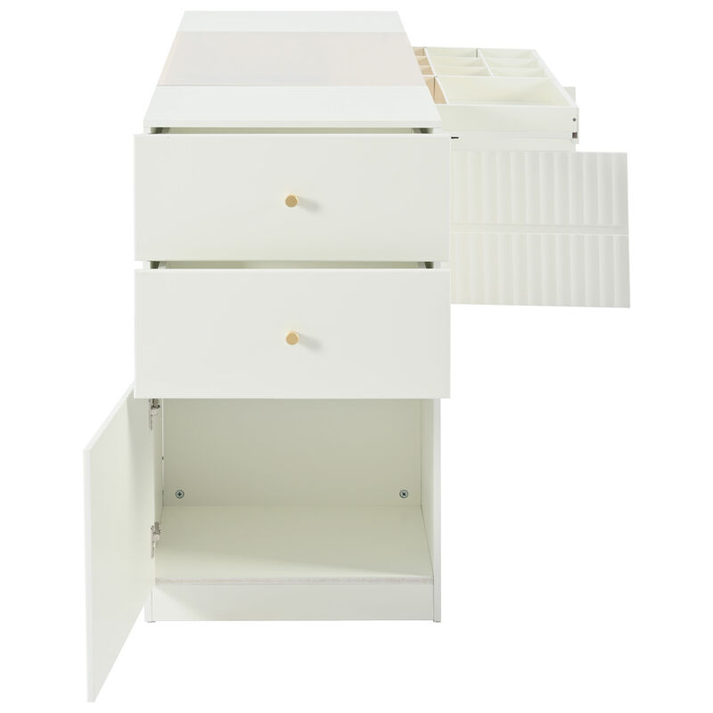 Merax Modern Luxury Island Vanity Dresser and Storage Cabinet