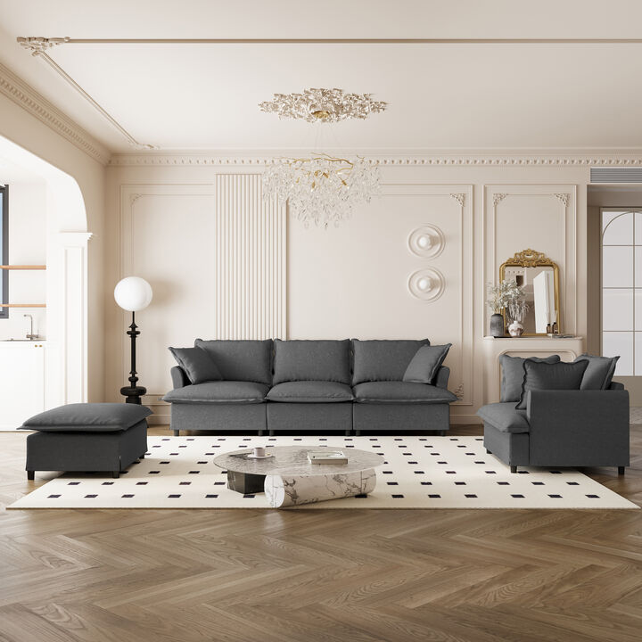 Merax Chenille Sectional Sofa Couch Indoor Furniture Set