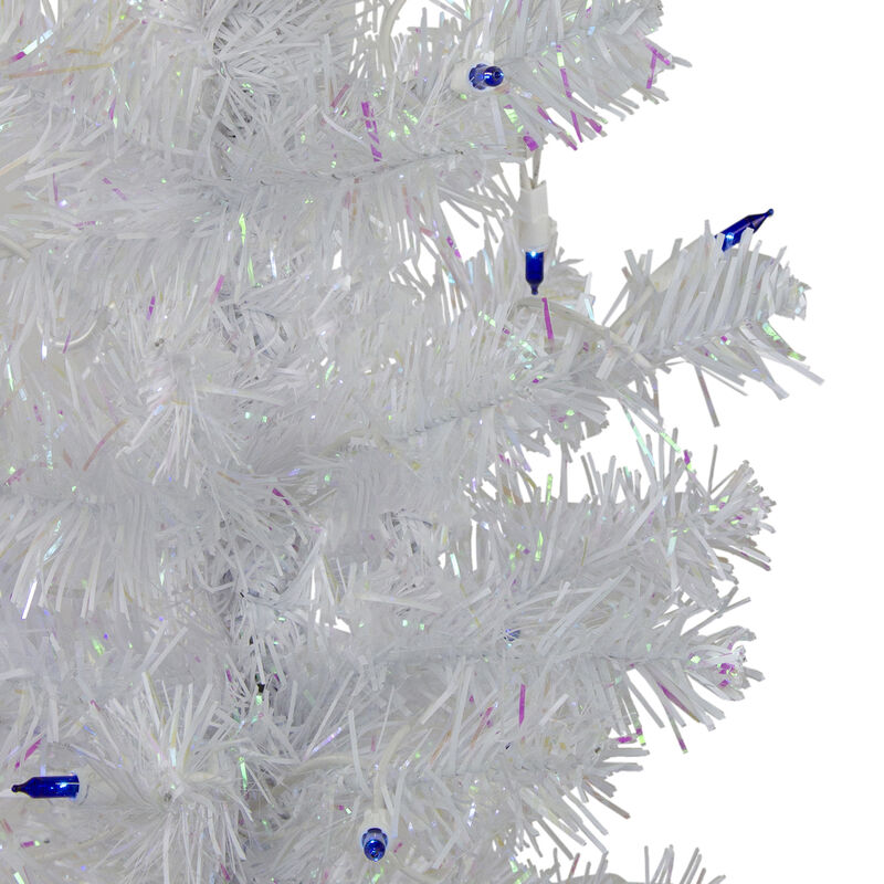 3' Pre-Lit White Medium Pine Artificial Christmas Tree - Blue Lights