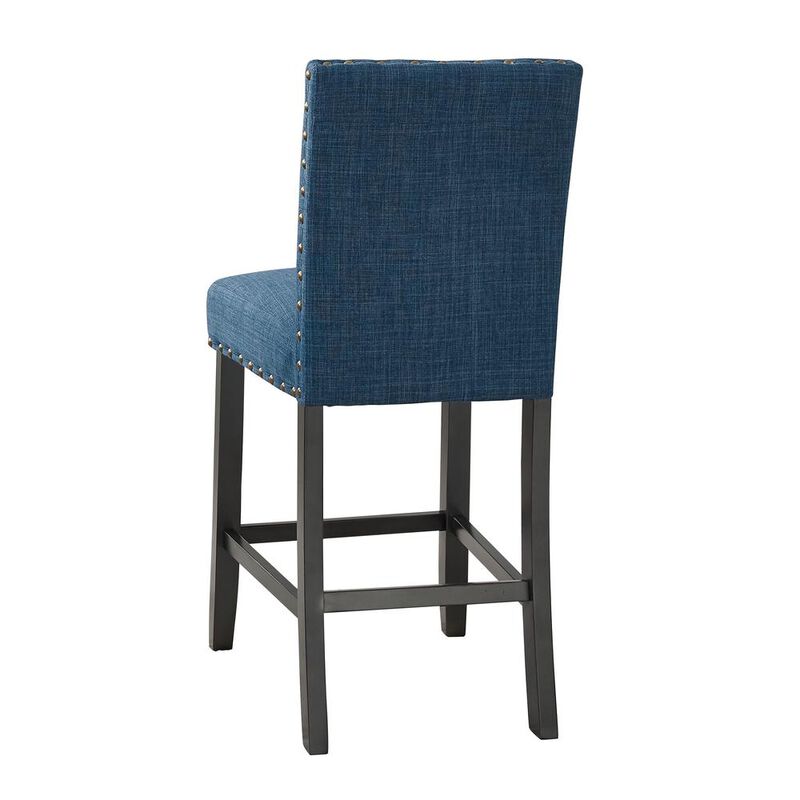 New Classic Furniture Furniture Crispin 25 Fabric Counter Chairs in Blue (Set of 2)