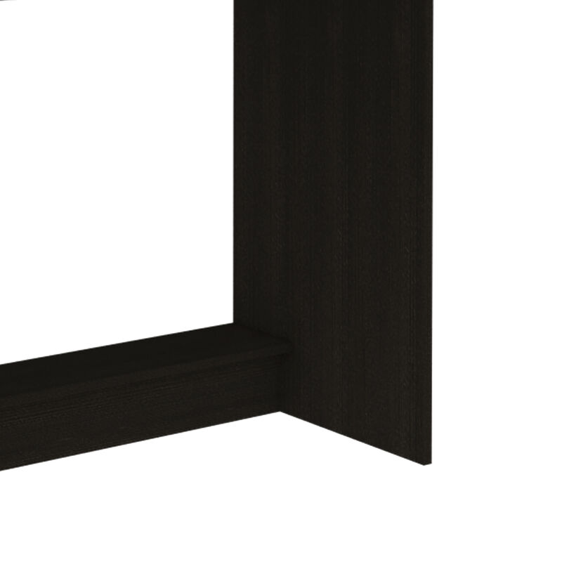 DEPOT E-SHOP Xalo Computer Hutch Desk, Lower Shelf, Four Shelves, Black