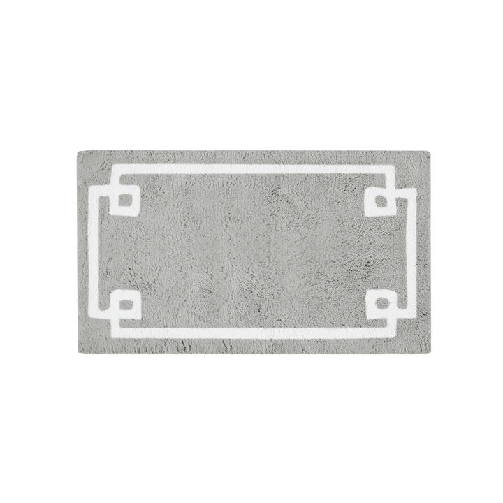 Gracie Mills Tiffany Bordered Medium Pile Tufted Cotton Bath Rug" - 24x72"