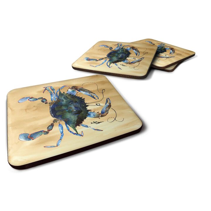 Caroline's Treasures 8159FC Crab Foam Coasters (Set of 4), 3.5 H x 3.5 W, Multicolor