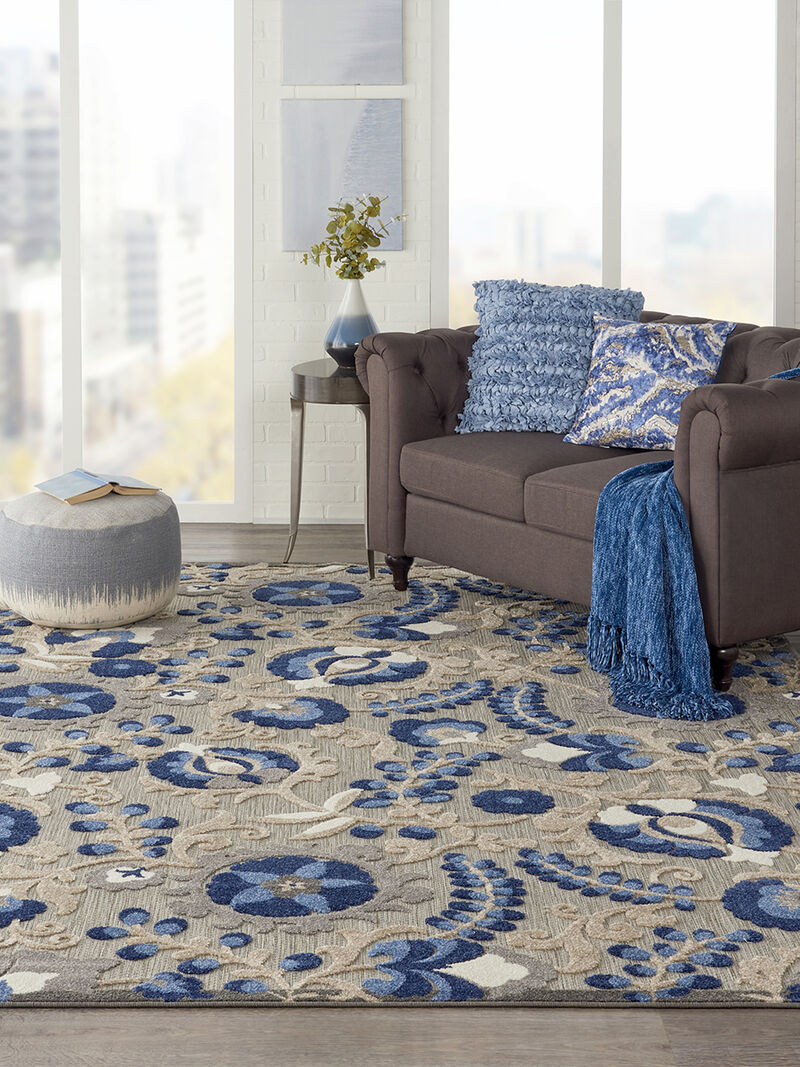 Aloha ALH17 Natural/Blue 6' x 9' Rug
