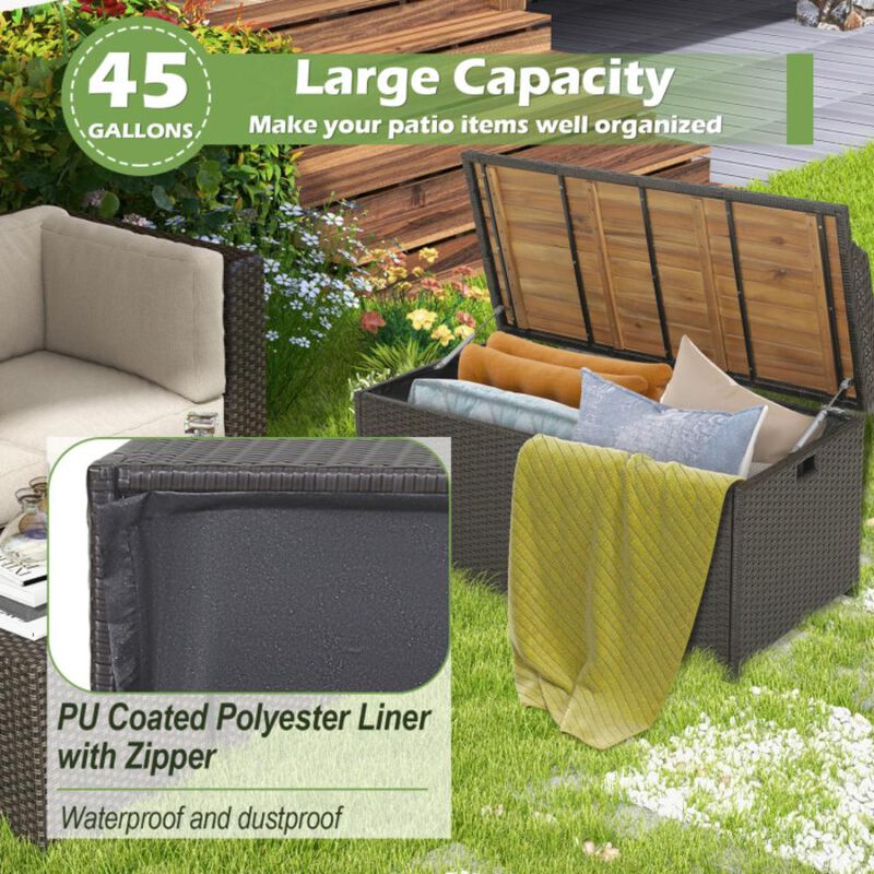 Hivvago 45 Gallon Outdoor Storage Bench with Zippered Liner