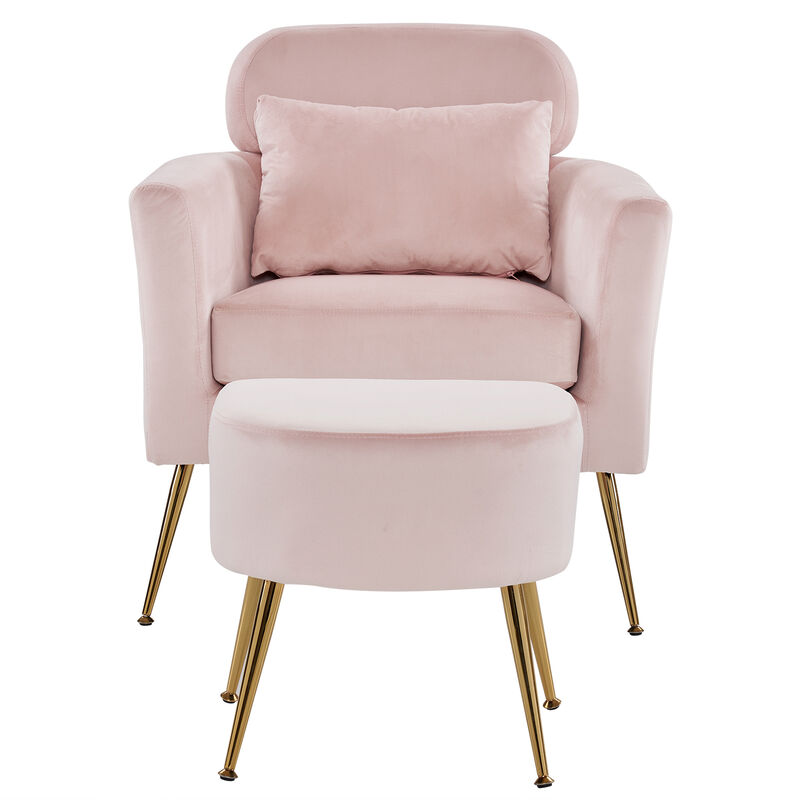 Single Leisure Chair with Footrest & Pedals Cozy Flannelette Upholstered Indoor Lounge Chair
