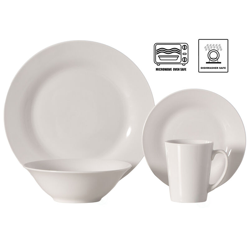 16 PC Dinnerware Dish Set for 4 Person | Mugs, Salad and Dinner Plates and Bowls Sets, High Quality Dishes with Highly Chip and Crack Resistant, Dishwasher and Microwave Safe, Matte Black