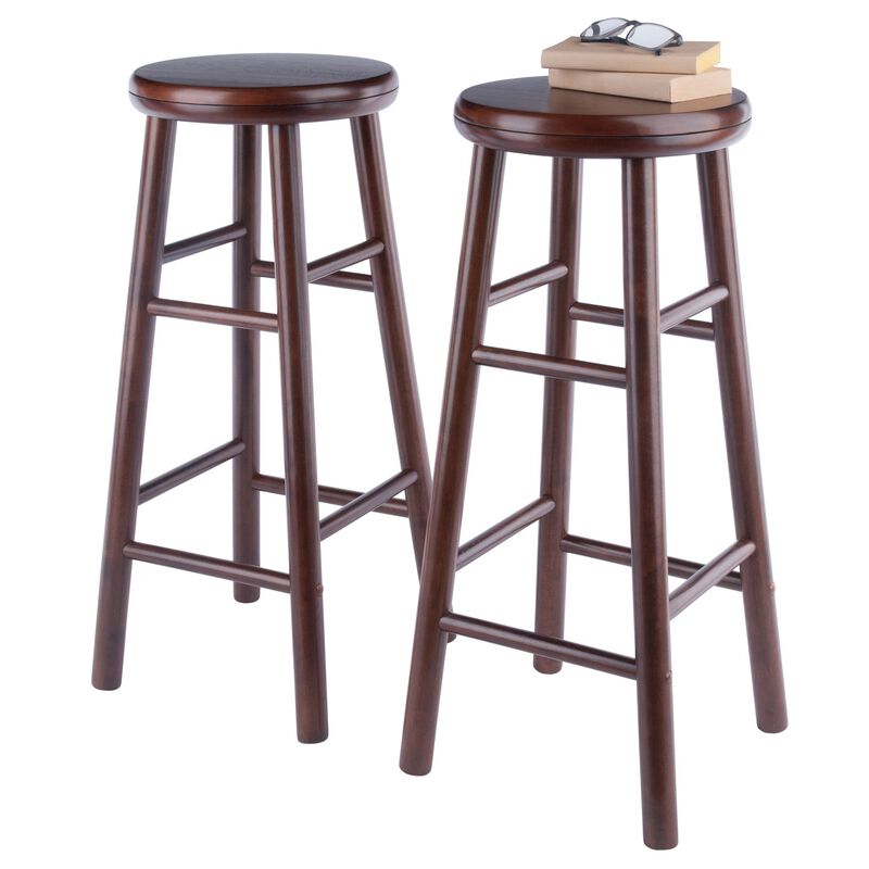 Winsome Wood Shelby 2-Pc Swivel Seat Bar Stool Set - Walnut