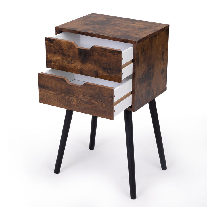 Streamdale 2-Drawer Nightstand in Rustic Brown