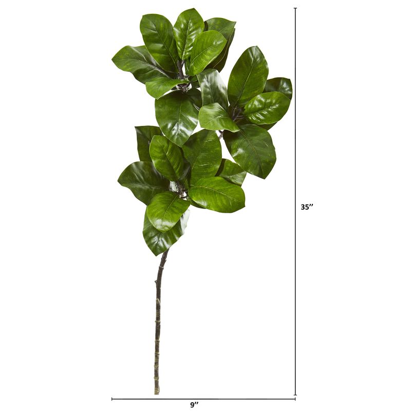 Hivvago 35" Magnolia Leaf Artificial Spray Plant (Set of 3)