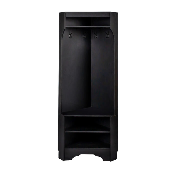 Merax Minimalist Corner Hall Tree with Shoe Bench