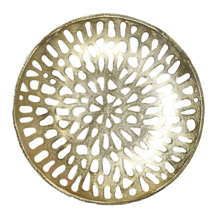 Handmade Decorative Gold Color Coated 5.51 x 5.51 x 1.37 Inches Aluminium Tray 063AB BBH Home's