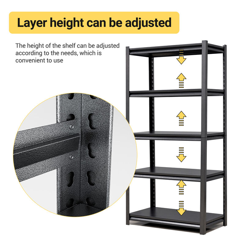 5-Tier Garage Shelving Unit Adjustable Heavy-Duty Storage Rack for Industrial & Home Organization