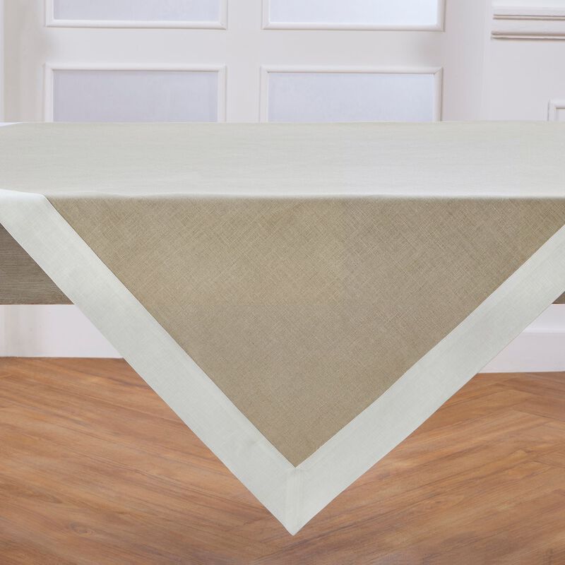 Solino Home 100% Pure Linen Table Throw 52 x 52 Inch | Contempo