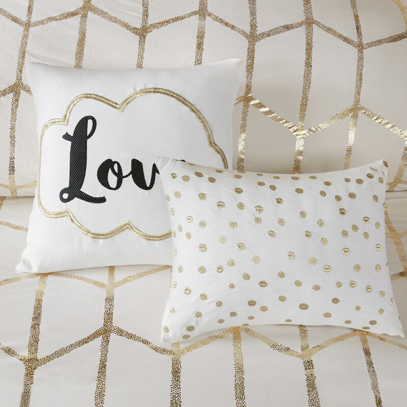 Raina Metallic Printed Duvet Cover Set