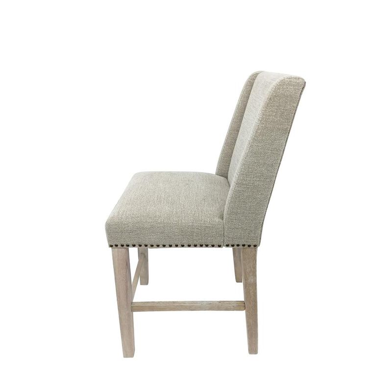Carolina Living Upholstered 24 Counter Stool - Set of 2 - Natural Driftwood - Fawn Upholstery