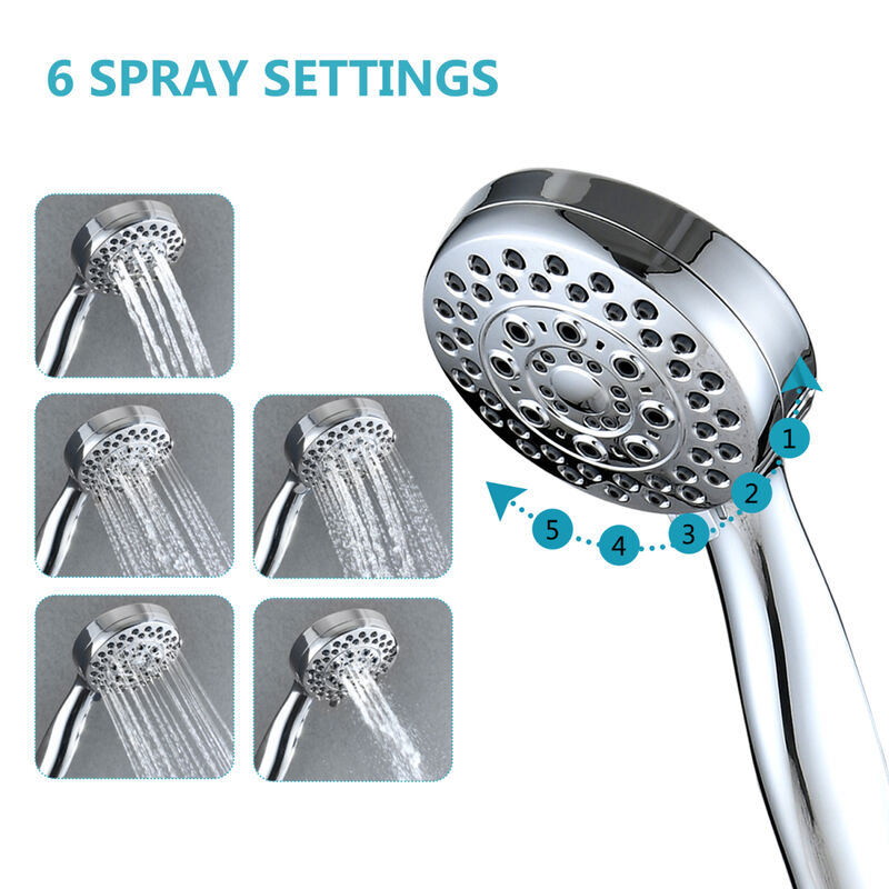 Handheld Shower Head With Hose High Pressure Shower Heads, Chrome