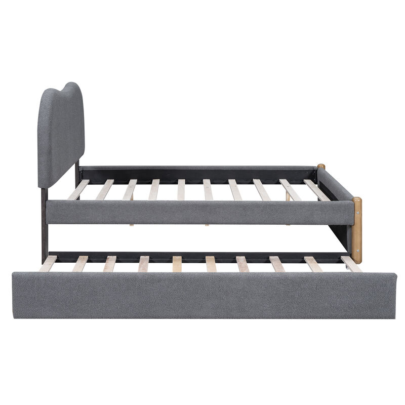 Merax Upholstered Platform Bed with Trundle