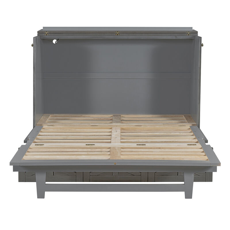 Merax Murphy Bed Cabinet with A Large Drawer