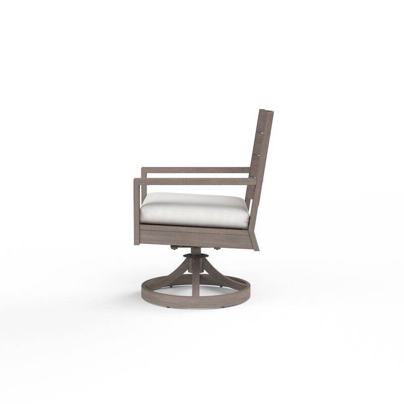 Laguna Swivel Dining Chair in Canvas Flax, No Welt