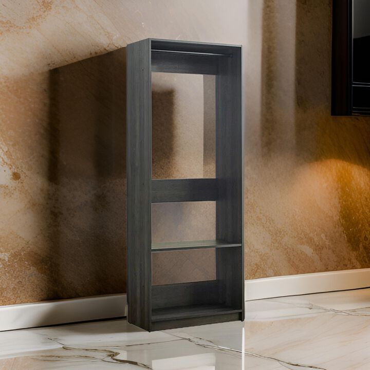 Dee Modular Closet System, 1 Metal Hanging Rod and 1 Shelf, Black Finish