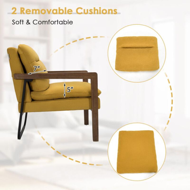 Hivvago Single Sofa Chair with Extra-Thick Padded Backrest and Seat Cushion